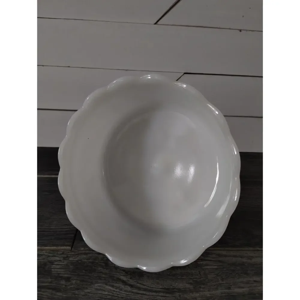Vintage E.O. Brody Company Milk Glass Pedestal Bowl Mid to Late-20th Century